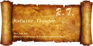 Rafaisz Tivadar névjegykártya